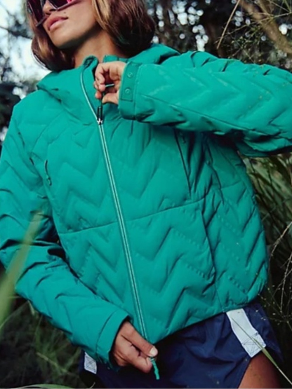 Free People Movement Gettin Lost Puffer Jacket Green Packable NEW FP coat
